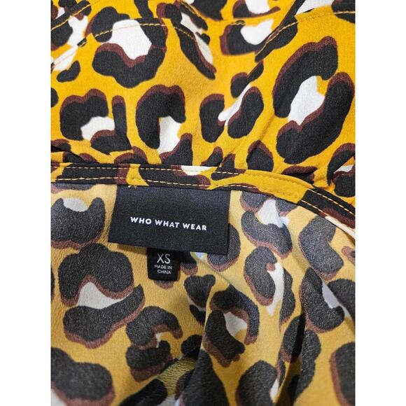 Who What Wear Leopard Print Dress with Ruffle Sleeves - Picture 8 of 8